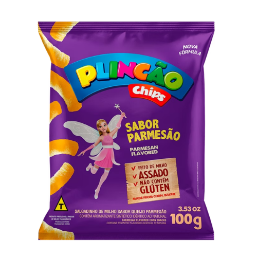 Salgadinho Plinc Chips Sabor Parmesão - Pacote com 100G