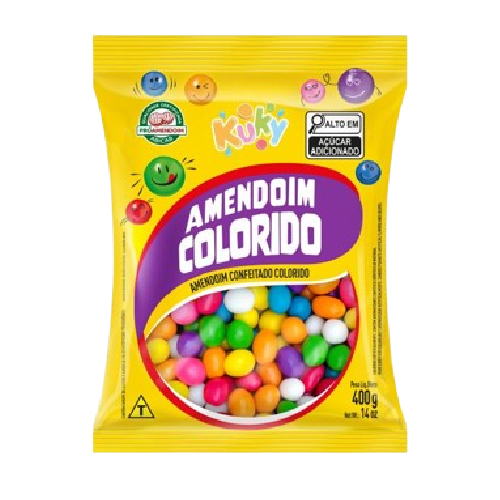 Amendoim Kuky Confeitado Colorido - Pacote com 400G