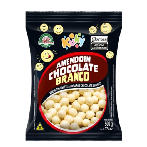 Amendoim Kuky Sabor Chocolate Branco - Pacote com 500G