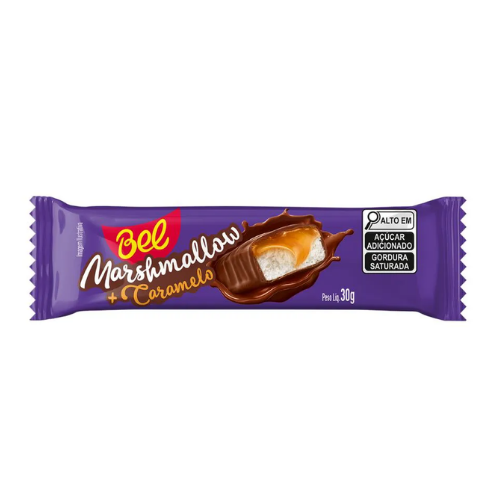 Chocolate Bel Sabor Marshmallow com Caramelo - Embalagem com 30G