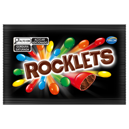 Chocolate Confete Arcor Rocklets - Embalagem com 40G