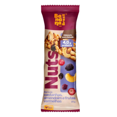 Barra Nuts Castanhas, Amendoim e Frutas Vermelhas - Embalagem com 25G