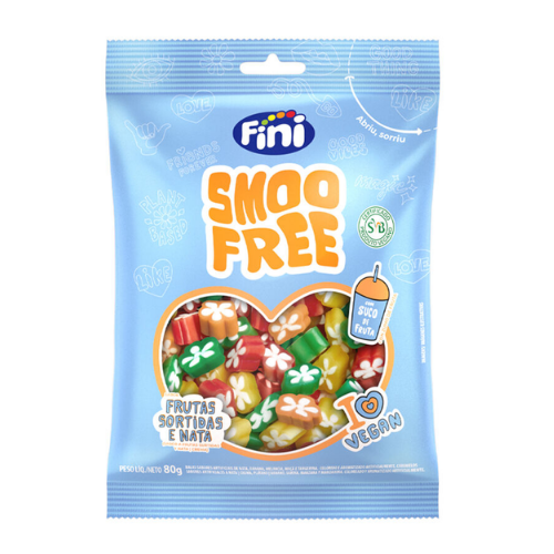 Gelatina Vegana Smoofree Flor Frutas Sortidas - Embalagem com 80G