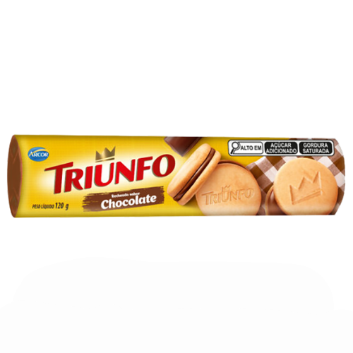 Biscoito Arcor Triunfo Recheado Sabor Chocolate - Embalagem com 120G