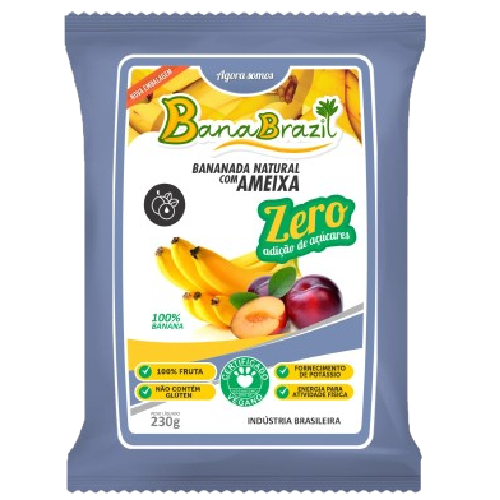 Doce BanaBrasil Bananada Natural com Ameixa Zero - Embalagem com 230G