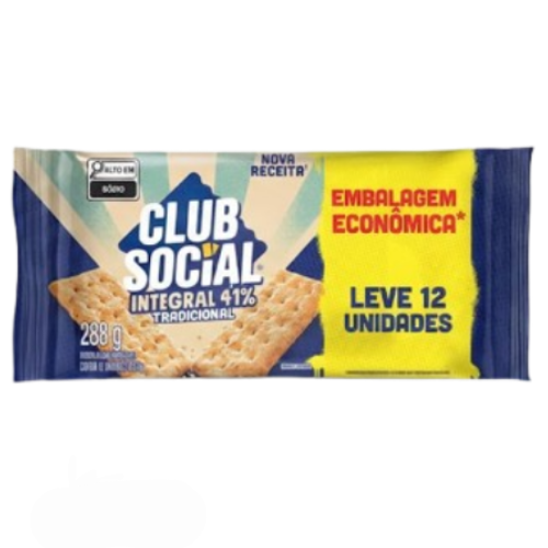 Biscoito Club Social Integral Tradicional - Embalagem com 288G