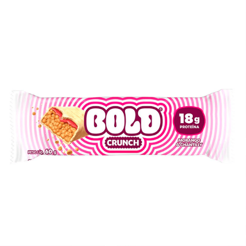 Barra Bold Crunch Morango & Chantilly - Embalagem com 60G