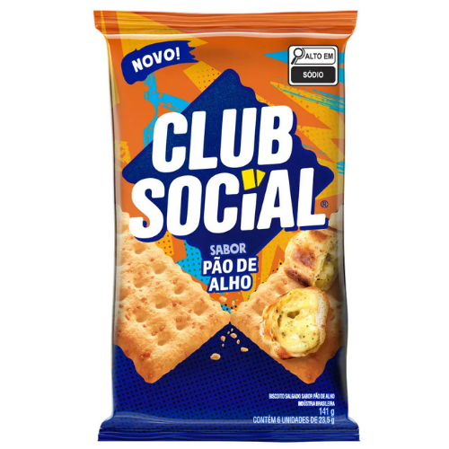 Biscoito Club Social Pão de Alho - Embalagem com 141G