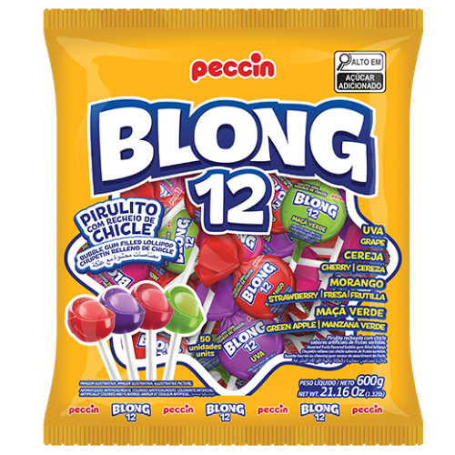 Pirulito Blong 12 Sortido - Pacote com 600G