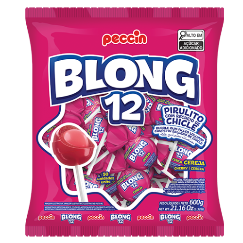 Pirulito Blong 12 Cereja - Pacote com 600G