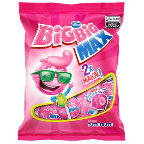 Pirulito Big Big Max Sabor Tutti-Frutti - Embalagem com 600G
