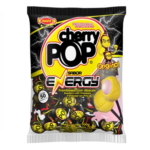 Pirulito Cherry Pop Sabor Energy - Pacote com 700G