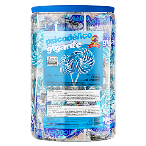 Pirulito Psicodélico Gigante Azul - Embalagem com 1,05KG