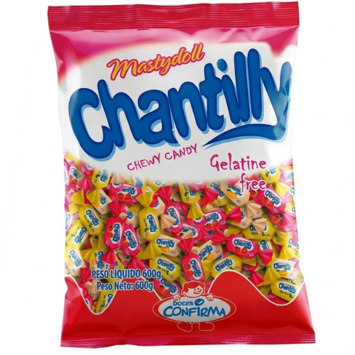 Bala Mastigável Confirma Chantilly Sortida - Embalagem com 600G