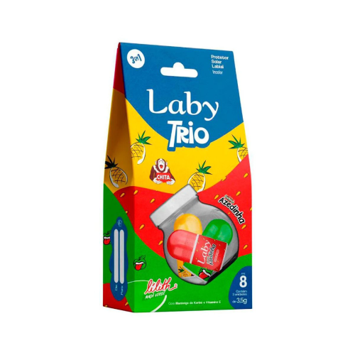 Protetor Solar Labial FPS8 Laby Trio - Embalagem 3 em 1