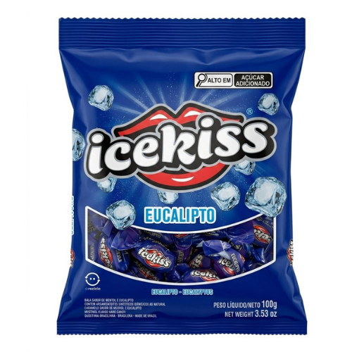 Bala Dura Icekiss Eucalipto - Embalagem com 100G