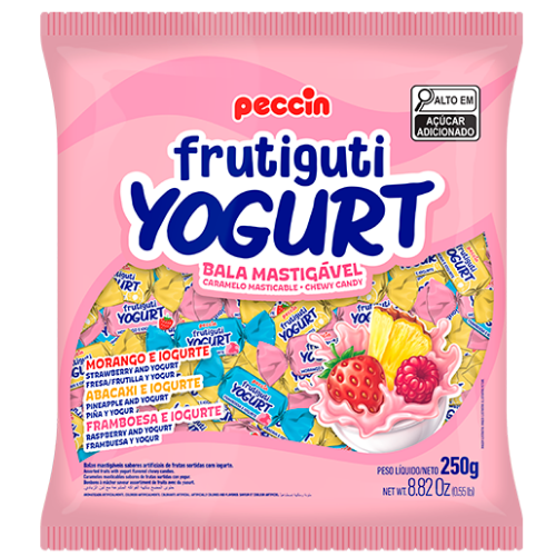 Bala Mastigável Peccin Frutiguti Sortida - Embalagem com 250G