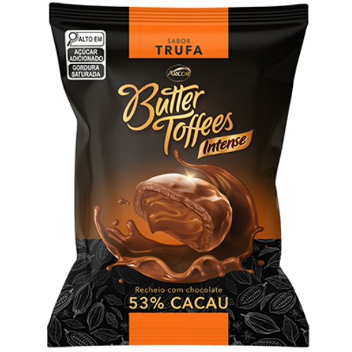 Bala Butter Toffes Intense Truffa 53% Cacau - Embalagem com 500G