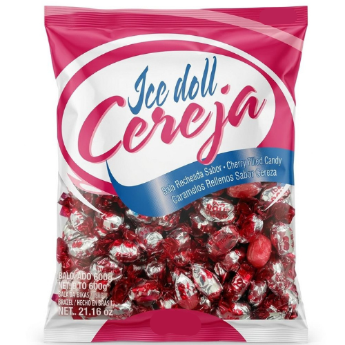 Bala Dura Confirma Ice Doll Sabor Cereja - Embalagem com 600G