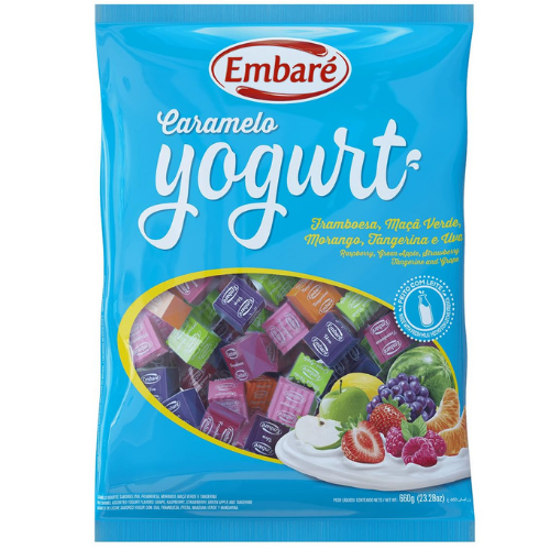 Bala Caramelo Embará Yogurt Sortida - Embalagem com 660G