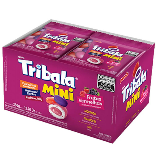 Bala Tribala Mini Frutas Vermelhas - Embalagem com 360G
