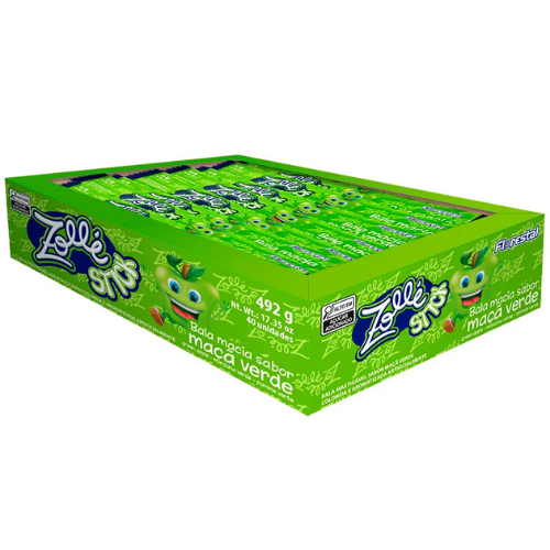 Bala Macia Zollé Sabor Maçã Verde - Display com 492G