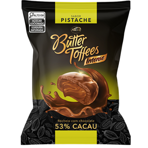 Bala Butter Toffees Intense Sabor Pistache - Embalagem com 500G