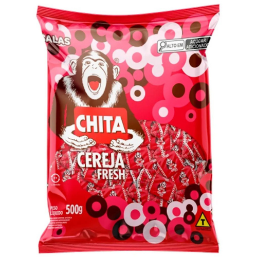 Bala Mastigável Cory Chita Sabor Cereja Fresh - Embalagem com 500G