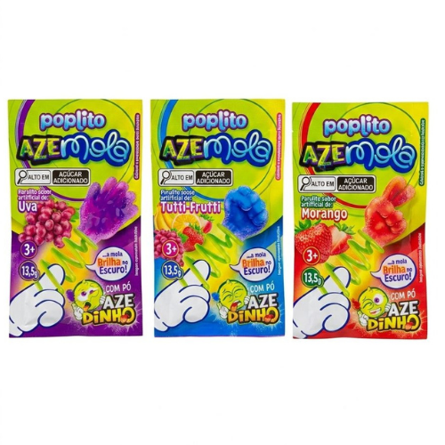Pirulito Poplito Azemola Sortido - Embalagem com 13,5G