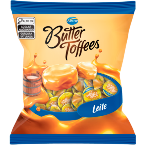 Bala Butter Toffees Sabor Leite - Embalagem com 400G