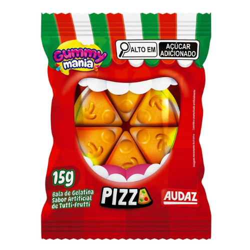 Gelatina Gummy Mania Pizza - Embalagem com 15G