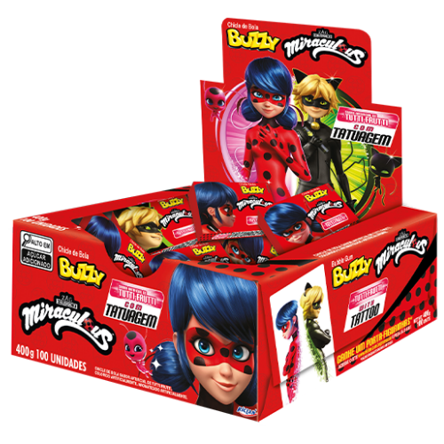 Chiclete Buzzy Miraculous Sabor Tutti Frutti - Embalagem com 360G