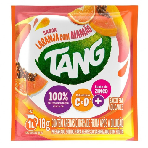 Refresco em Pó Tang Sabor Laranja e Mamão - Embalagem com 18G