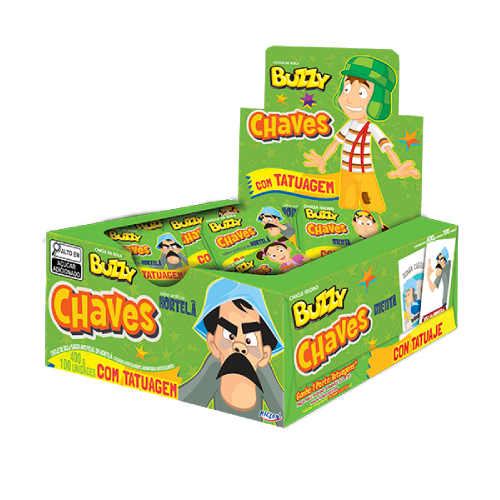 Chiclete Buzzy Chaves Sabor Hortelã - Embalagem com 360G
