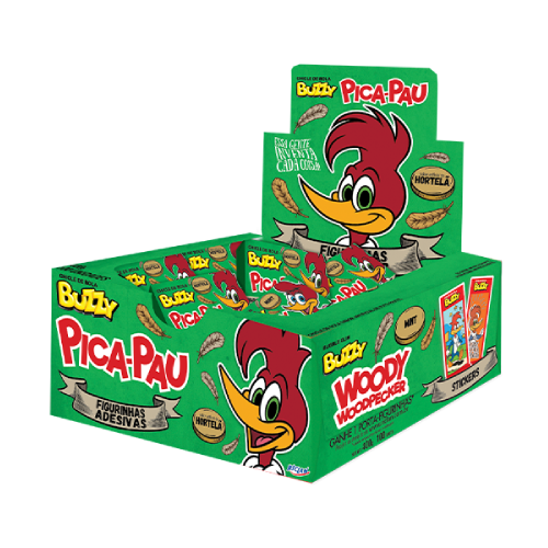 Chiclete Buzzy Pica-Pau Sabor Hortelã - Embalagem com 360G