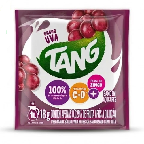 Refresco em Pó Tang Sabor Uva - Embalagem com 18G