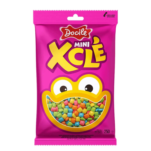 Chiclete Mini Xclé Docile - Embalagem com 250G