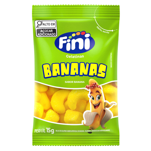 Gelatina Fini Bananas - Pacote com 15G