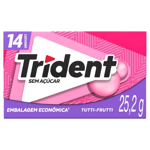 Chiclete Trident Sabor Tutti-Frutti - Embalagem com 25,2G