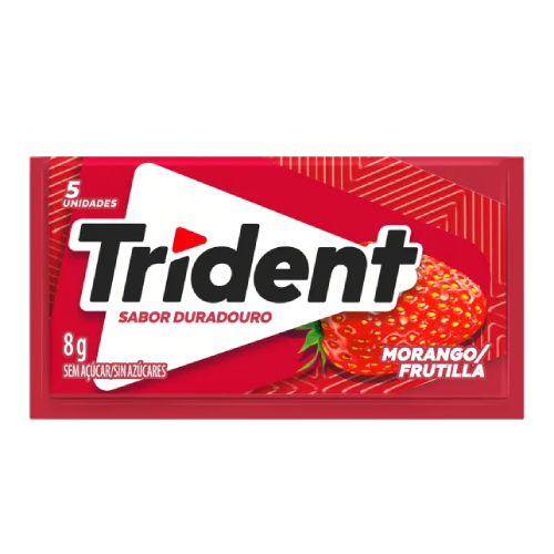 Chiclete Trident Sabor Morango - Embalagem com 8G