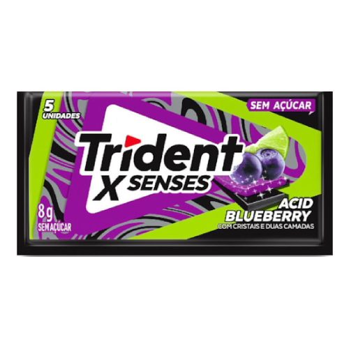 Chiclete Trident Acid Blueberry - Embalagem com 8G