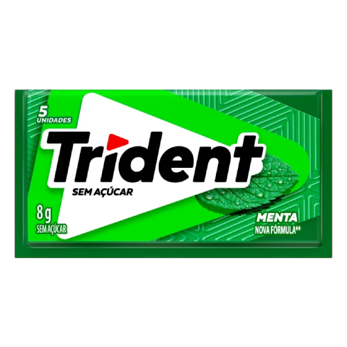 Chiclete Trident Sabor Menta - Embalagem com 8G