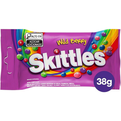 Bala Skittles Wild Berry - Embalagem com 38G