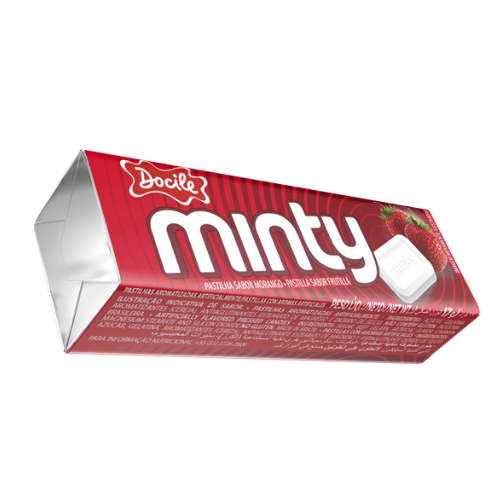 Pastilha Minty Sabor Morango - Embalagem com 17G