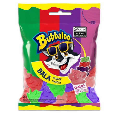 Bala Macia Bubbaloo Sortida - Embalagem com 75G