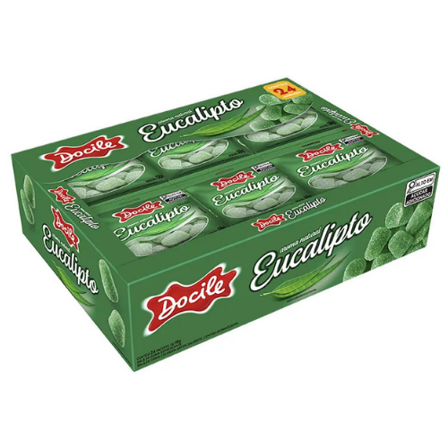 Bala de Goma Mini Docile Sabor Eucalipto - Embalagem com 432G