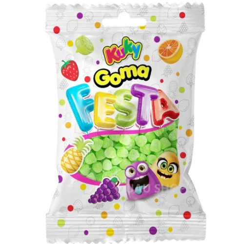 Bala de Goma Kuky Festa Sabor Limão - Embalagem com 500G