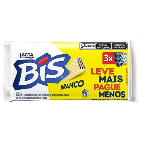 Wafer Bis Laka Branco - Embalagem com 302,4G
