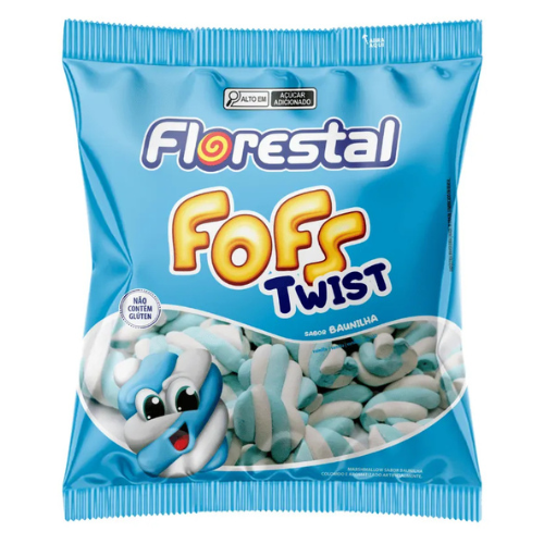 Marshmallow Florestal Twist Azul e Branco - Embalagem com 220G