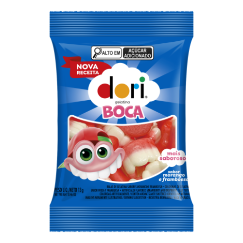 Bala Gelatina Dori Boca - Embalagem com 13G